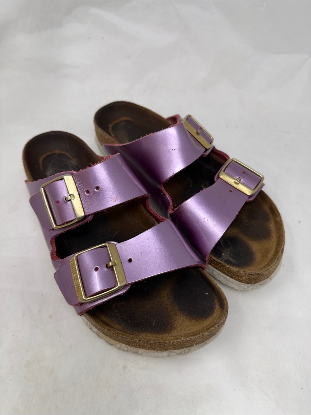 Birkenstock Arizona Purple Double-Buckle Women's Slide Sandals Size 38